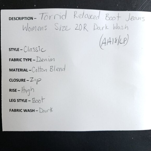 Torrid Relaxed Boot Jeans Women's Size 20R Dark Wash - Picture 7 of 7